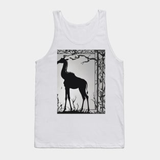 Girrafe Shadow Silhouette Anime Style Collection No. 154 Tank Top